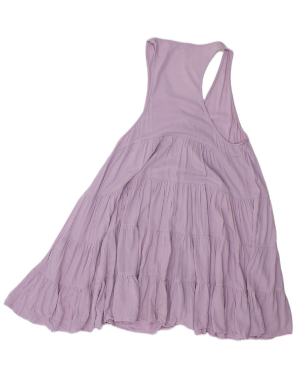 Topshop Womens Sleeveless Tiered Dress UK 12 Medium Purple Viscose