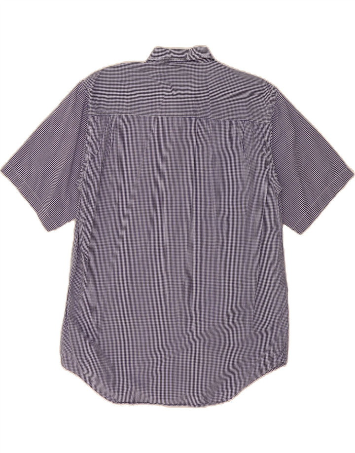 IZOD Mens Short Sleeve Shirt Medium Purple Gingham Cotton Vintage Izod and Second-Hand Izod from Messina Hembry 