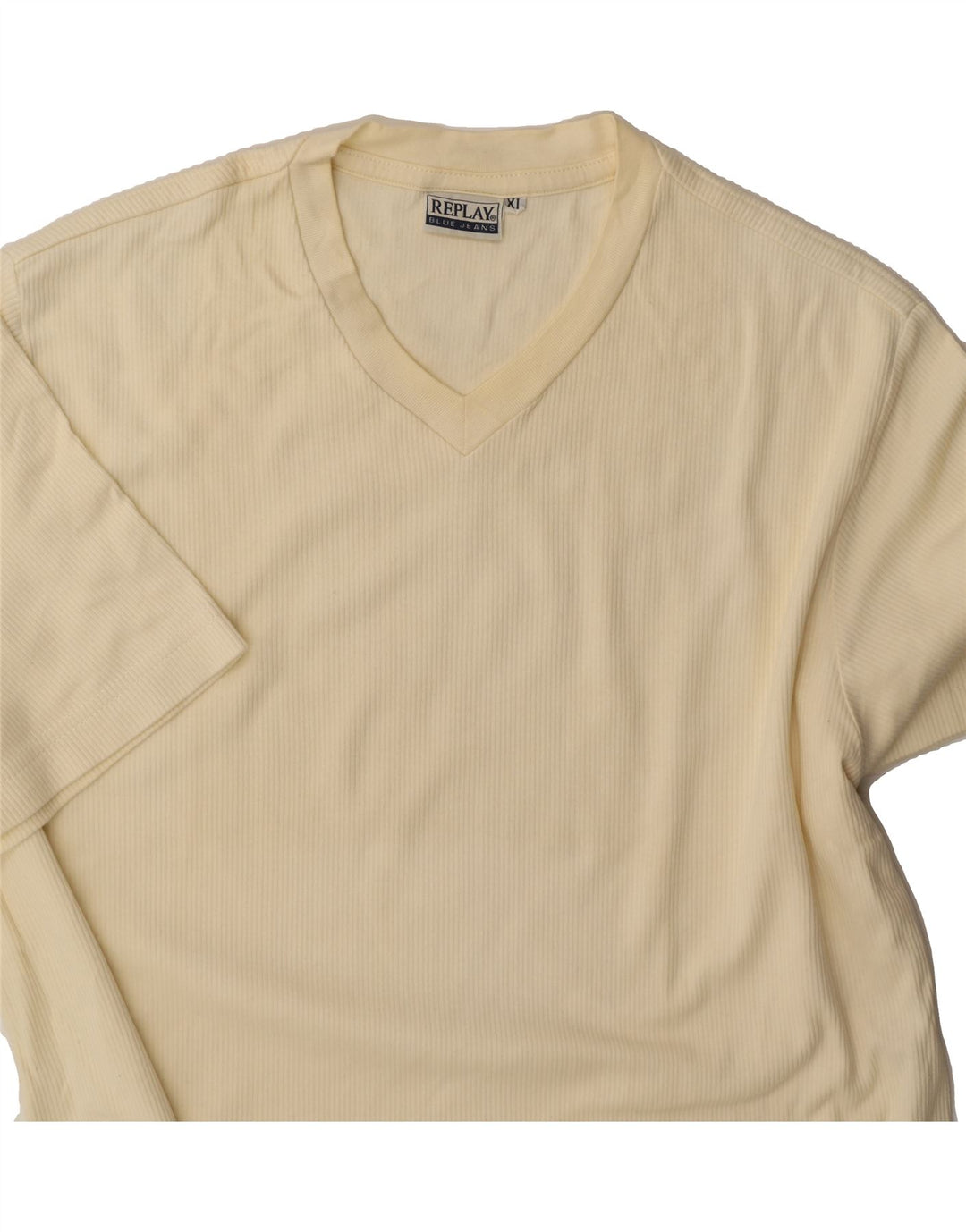 REPLAY Mens T-Shirt Top XL Off White Cotton Vintage Replay and Second-Hand Replay from Messina Hembry 