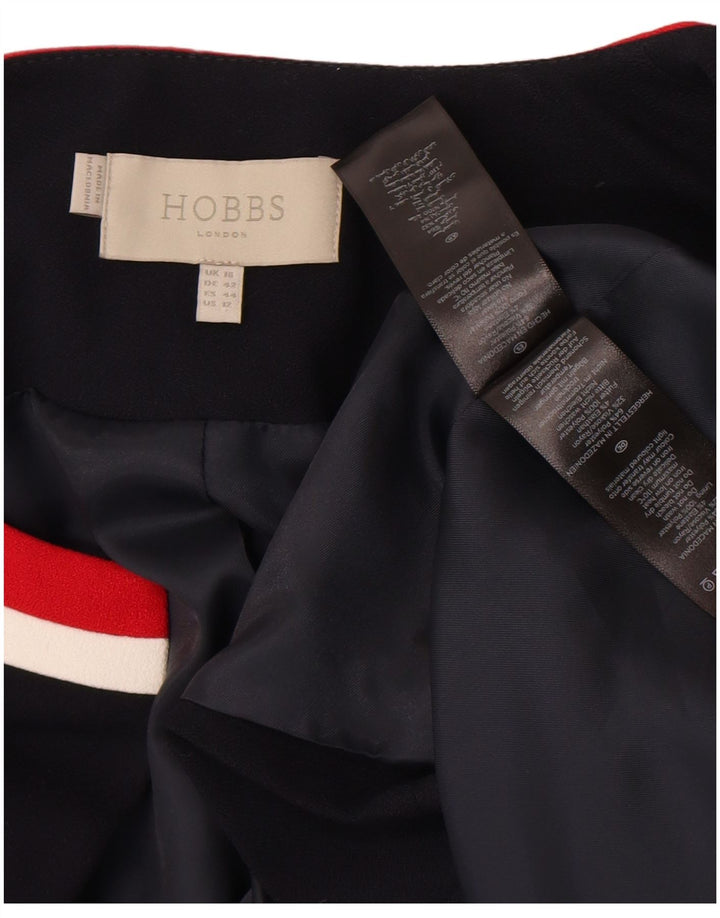 Hobbs Womens Crop 3/4 Sleeve Blazer Jacket UK 16 Large Navy Blue