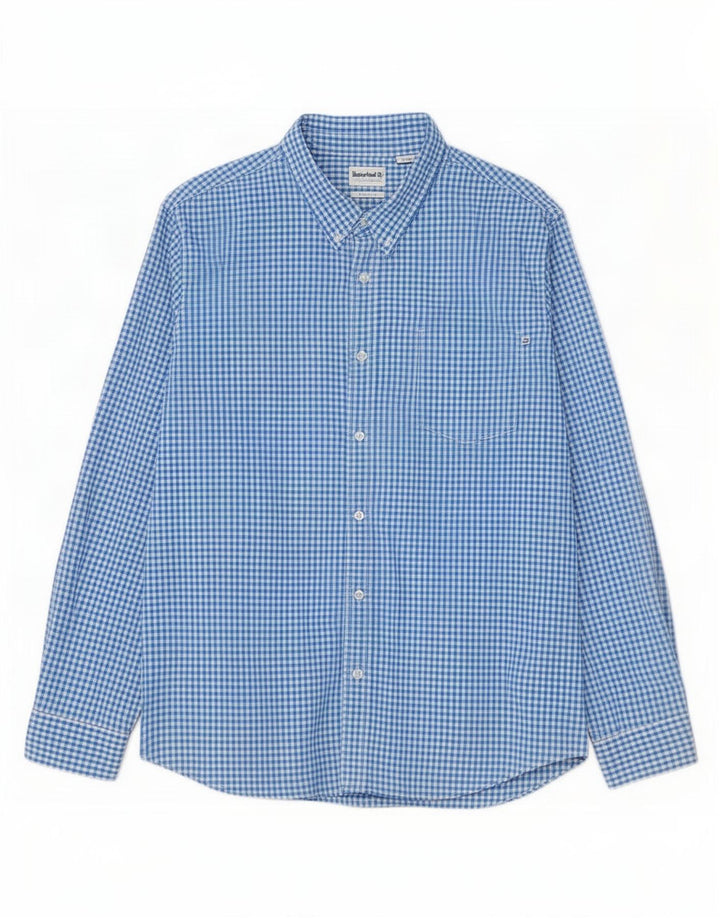 Timberland Mens Regular Fit Shirt 3XL Blue Gingham Cotton