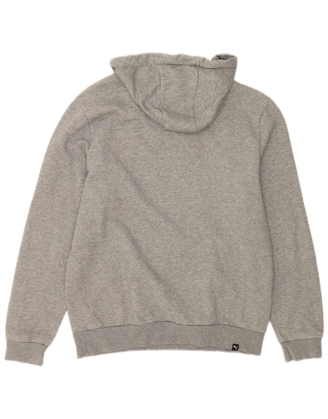 Puma Mens Graphic Hoodie Jumper Medium Grey Flecked Cotton