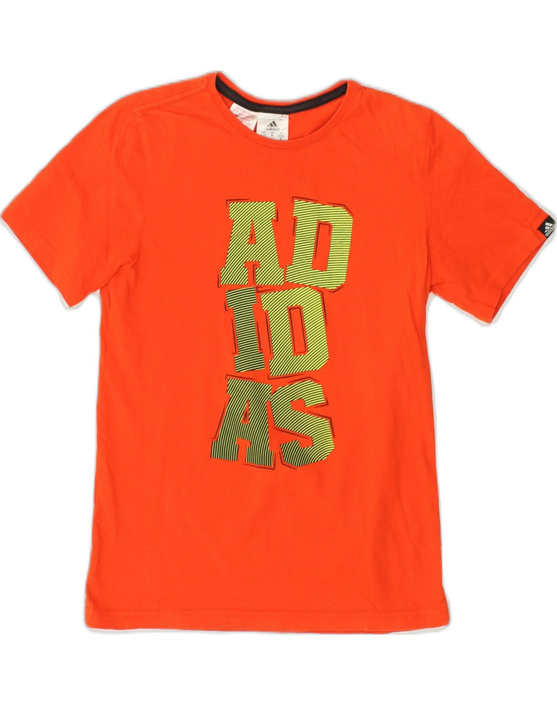 ADIDAS Boys Graphic T-Shirt Top 11-12 Years Medium Orange Cotton | Vintage Adidas | Thrift | Second-Hand Adidas | Used Clothing | Messina Hembry 