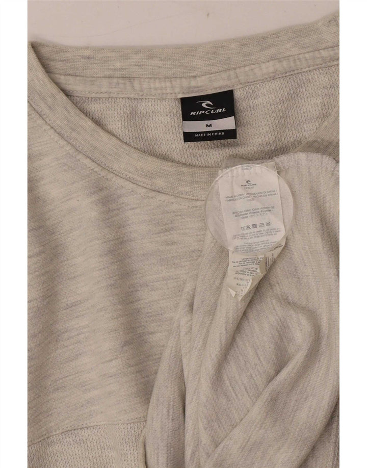 Rip Curl Mens Crew Neck Jumper Sweater Medium Grey Flecked Cotton