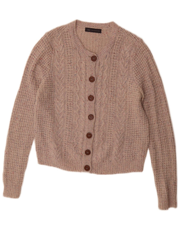 Marks & Spencer Womens Cardigan Sweater UK 14 Large Grey Flecked Wool