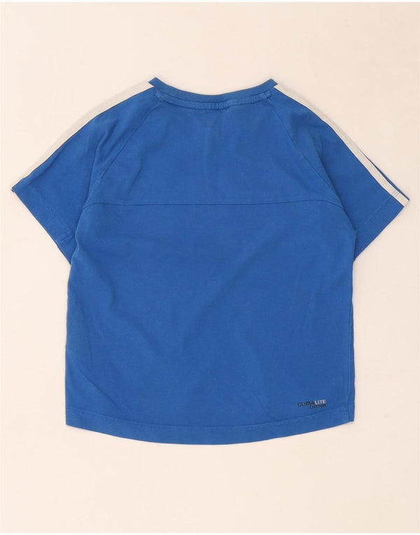 Adidas Boys Climalite T-Shirt Top 7-8 Years Blue Cotton