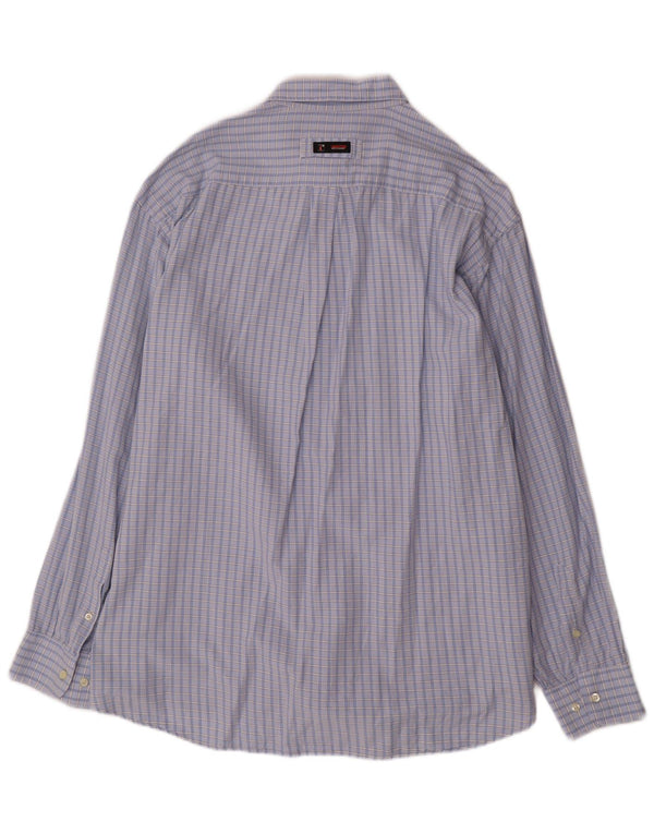Vintage Mens Shirt 2XL Blue Check Cotton