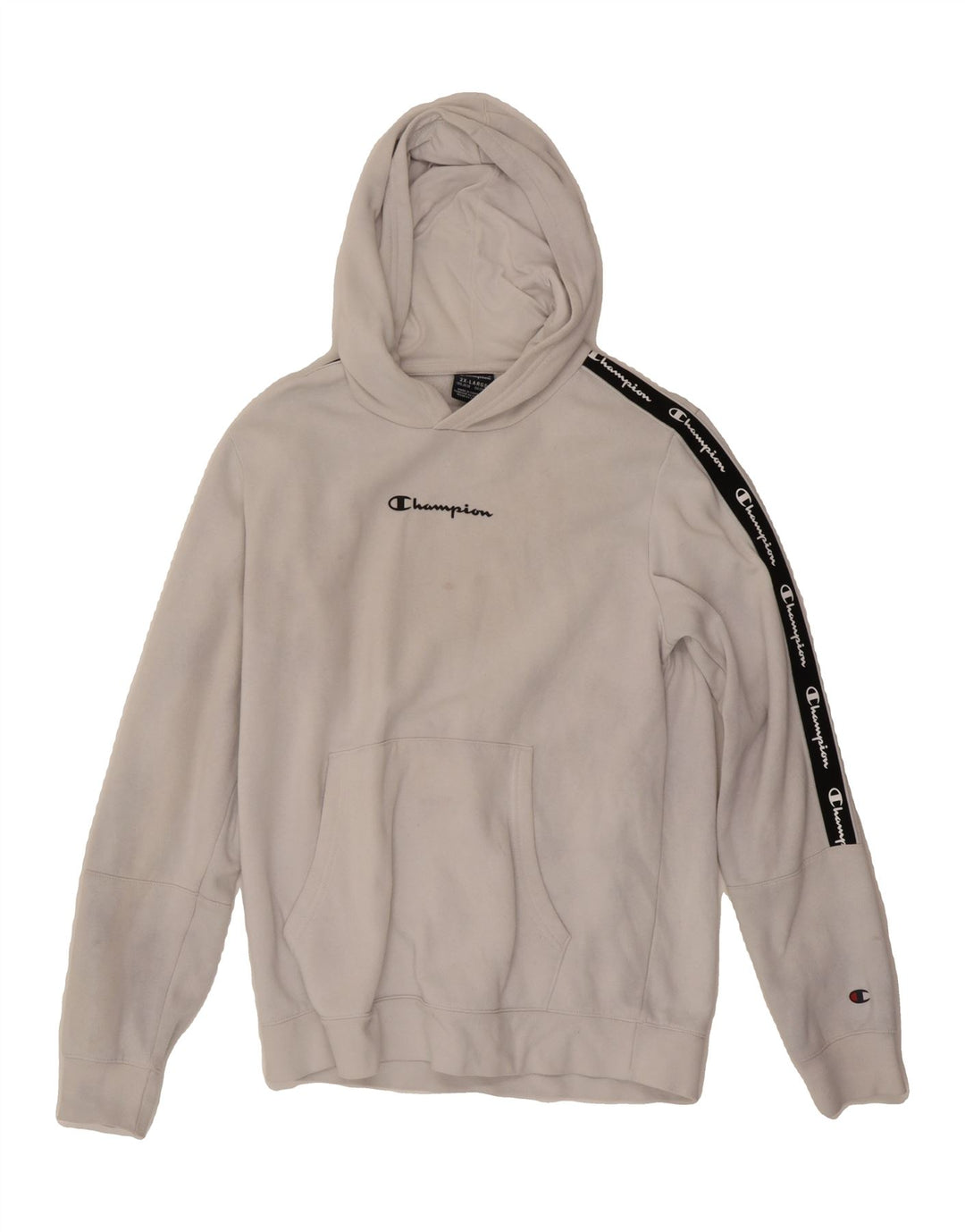 CHAMBERS Boys Graphic Hoodie Jumper 15-16 Years 2XL Grey Vintage Chambers and Second-Hand Chambers from Messina Hembry 