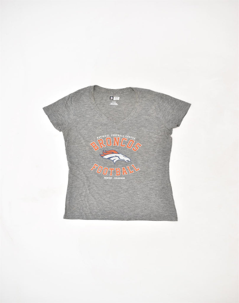 NFL Womens Graphic T-Shirt Top UK 18 XL Grey Cotton | Vintage | Thrift | Second-Hand | Used Clothing | Messina Hembry 