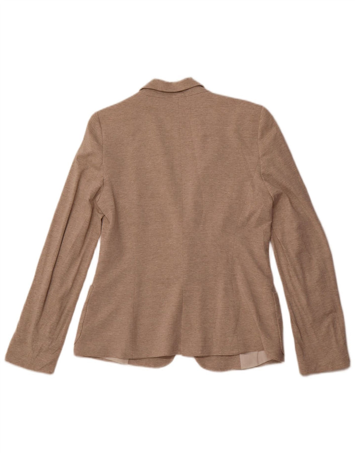ZARA Womens 1 Button Blazer Jacket UK 12 Medium Brown