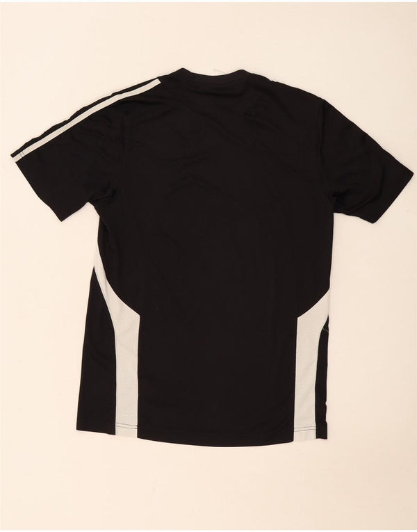 Adidas Mens T-Shirt Top Medium Black Colourblock Polyester