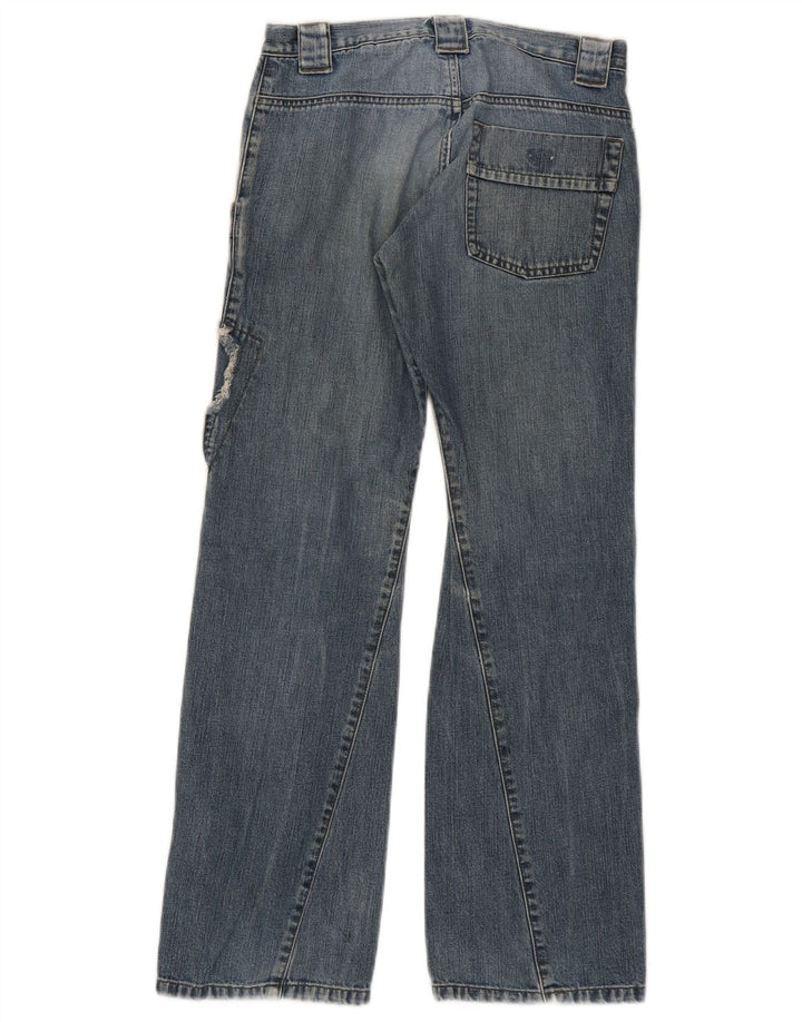 Armani Junior Girls Loose Jeans 10-11 Years W26 L28 Blue Patchwork