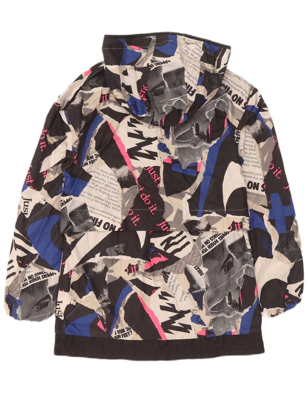 Nike Womens Hooded Pullover Rain Jacket UK 6 XS Multicoloured Geometric