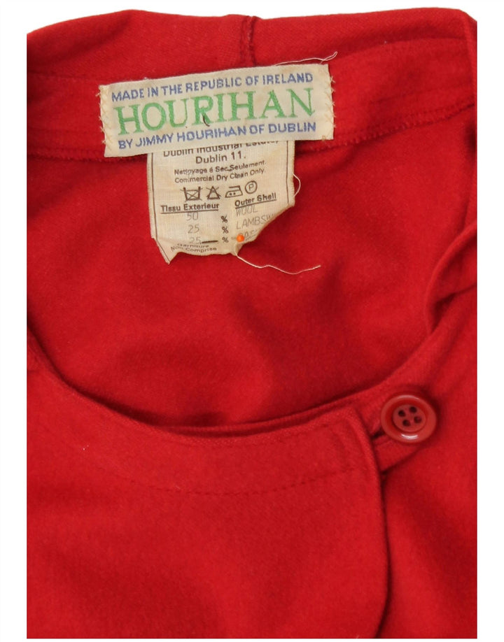 Jimmy Hourihan Womens Hooded Poncho Coat One Size Red Wool
