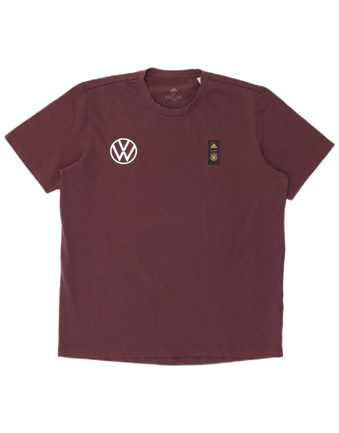 Adidas Mens Graphic T-Shirt Top Medium Burgundy Cotton
