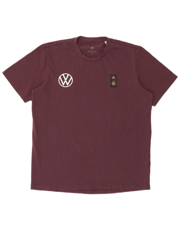 Adidas Mens Graphic T-Shirt Top Medium Burgundy Cotton
