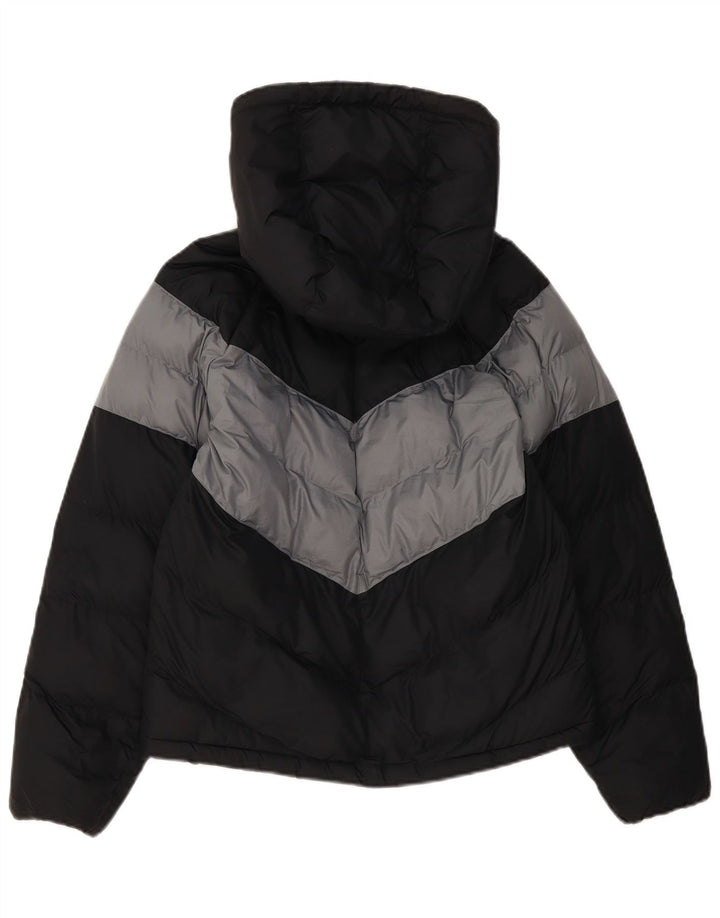 Nike Boys Hooded Padded Jacket 12-13 Years Black Colourblock Polyester