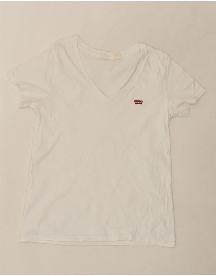LEVI'S Womens T-Shirt Top UK 10 Small White Vintage Levi's and Second-Hand Levi's from Messina Hembry 
