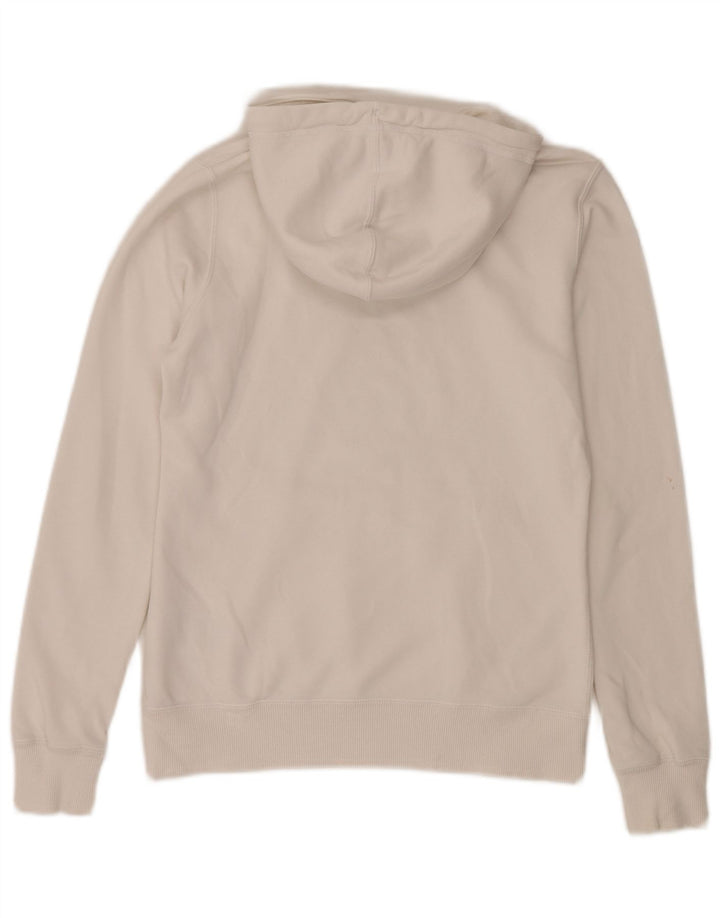Nike Womens Graphic Hoodie Jumper UK 14 Medium White Cotton