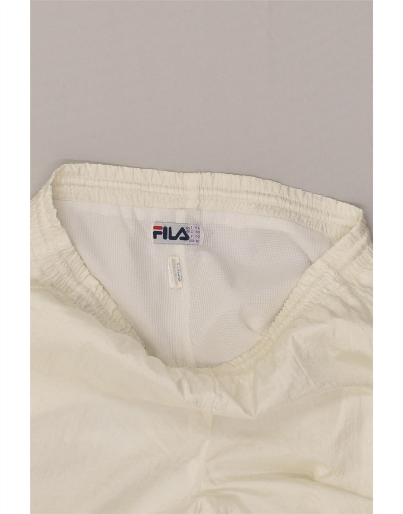 FILA Womens Tracksuit Trousers Joggers IT 46 Large Off White Nylon | Vintage Fila | Thrift | Second-Hand Fila | Used Clothing | Messina Hembry 