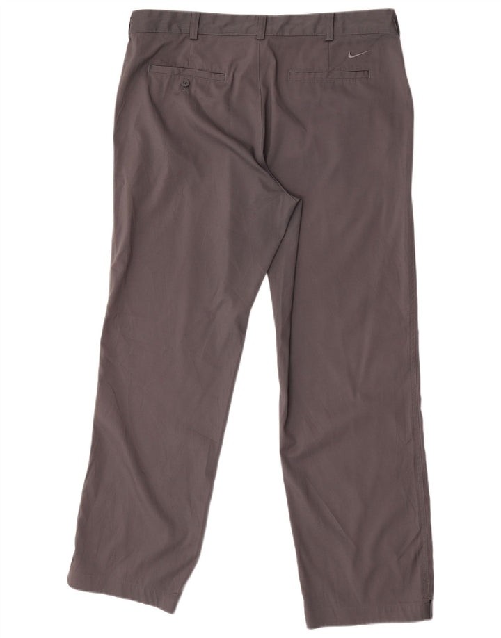 Nike Mens Dri Fit Straight Chino Trousers W36 L30 Grey Polyester