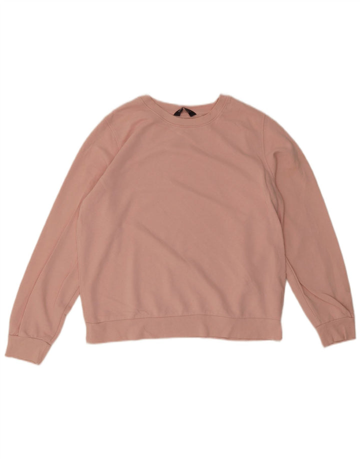 Marks & Spencer Womens Sweatshirt Jumper UK 14 Large Pink Cotton