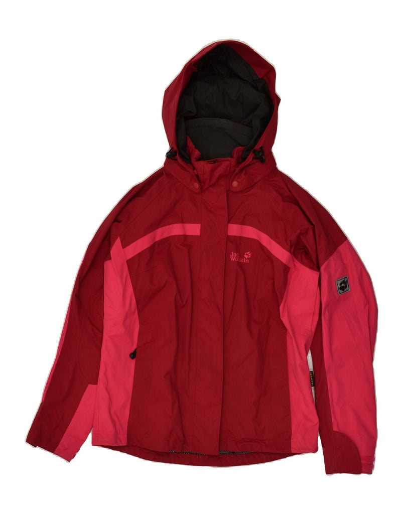 JACK WOLFSKIN Womens Hooded Windbreaker Jacket UK 10 Small  Red | Vintage Jack Wolfskin | Thrift | Second-Hand Jack Wolfskin | Used Clothing | Messina Hembry 