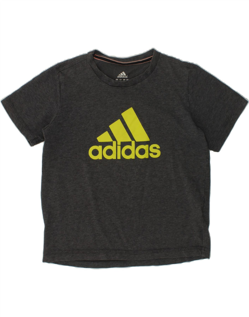 ADIDAS Girls Graphic T-Shirt Top 9-10 Years Grey Cotton | Vintage Adidas | Thrift | Second-Hand Adidas | Used Clothing | Messina Hembry 