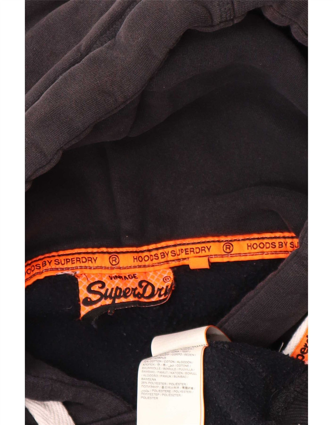 Superdry Mens Graphic Hoodie Jumper Large Black Cotton
