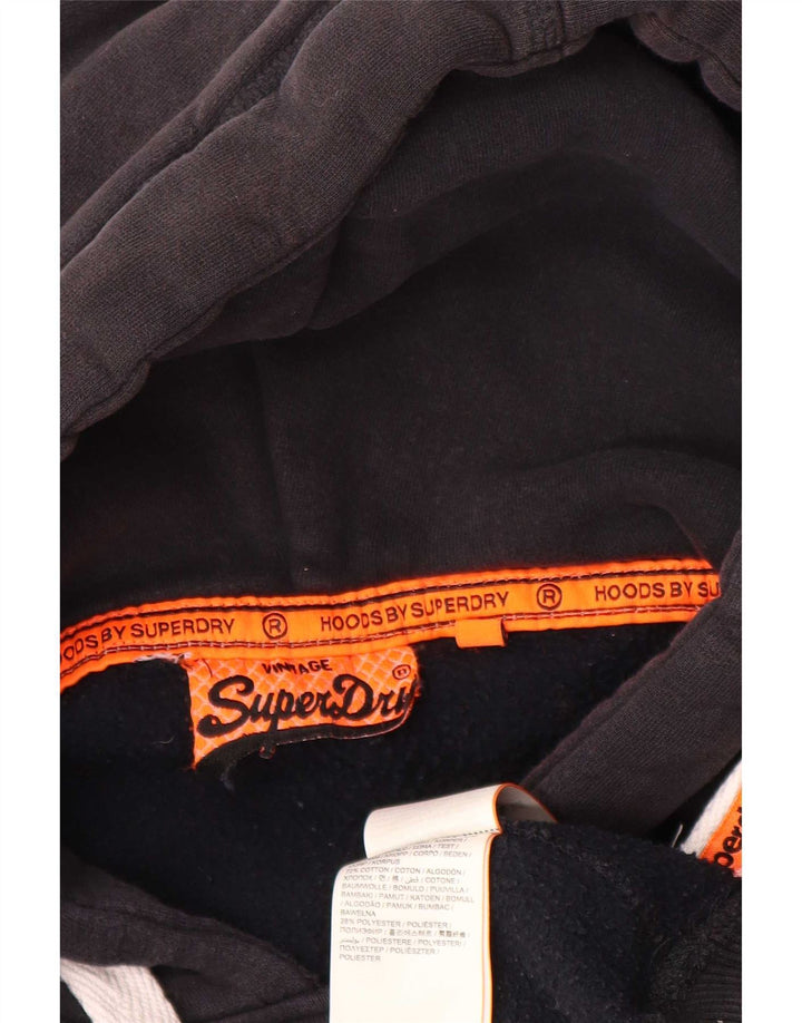 Superdry Mens Graphic Hoodie Jumper Large Black Cotton