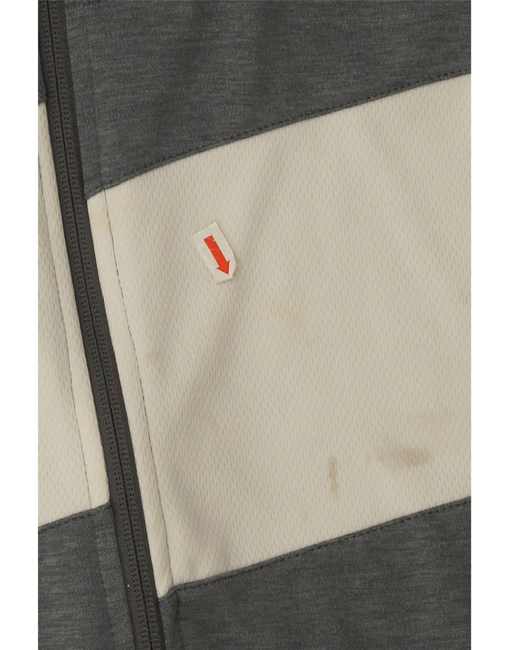 Nike Mens Dri Fit Tracksuit Top Jacket Large Grey Colourblock Polyester