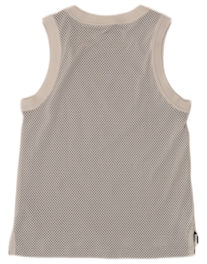NIKE Boys Graphic Vest Top 12-13 Years Large White Polyester