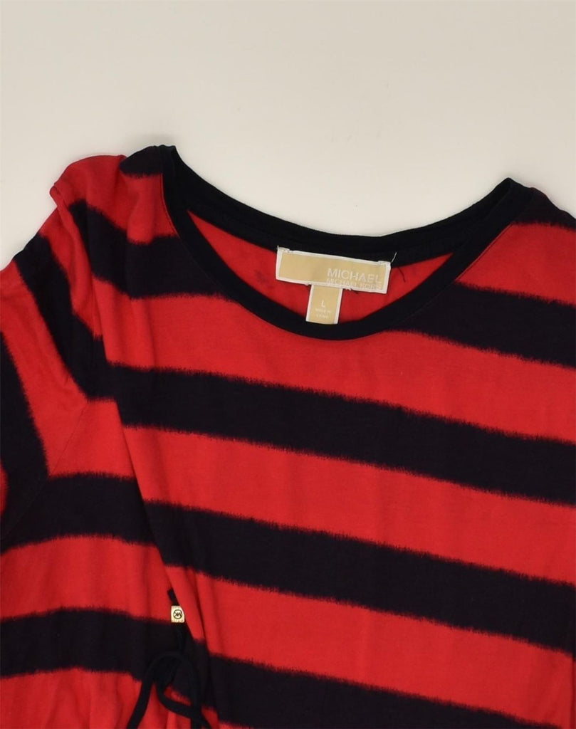 MICHAEL KORS Womens Basic Dress UK 14 Large Red Striped | Vintage Michael Kors | Thrift | Second-Hand Michael Kors | Used Clothing | Messina Hembry 