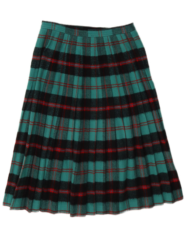 Lambers Womens Wrap Knife Pleated Skirt IT 42 Medium W28 Turquoise Check