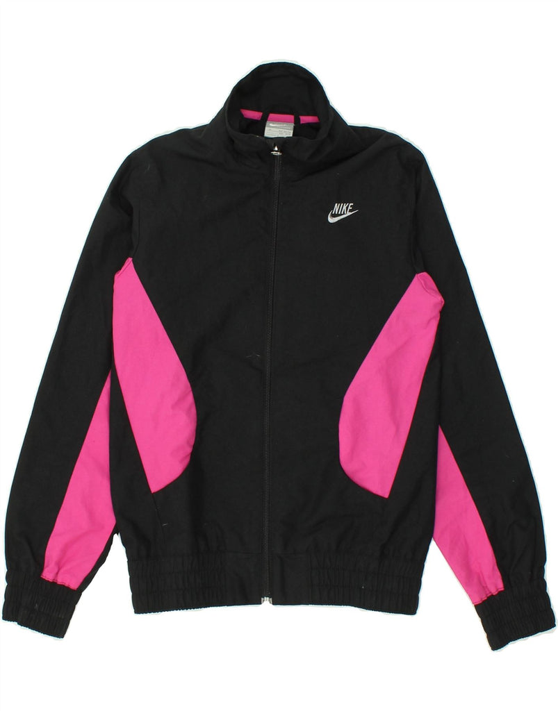 NIKE Girls Tracksuit Top Jacket 10-11 Years Medium  Black Colourblock Vintage Nike and Second-Hand Nike from Messina Hembry 