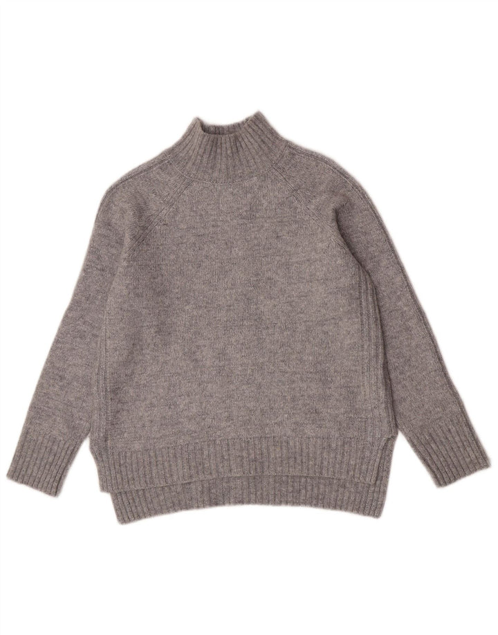 Massimo Dutti Womens Turtle Neck Jumper Sweater UK 16 Large Grey Polyamide