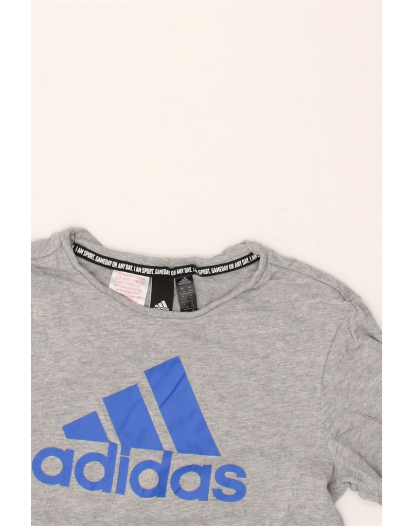 ADIDAS Boys Graphic T-Shirt Top 11-12 Years Grey Cotton | Vintage Adidas | Thrift | Second-Hand Adidas | Used Clothing | Messina Hembry 