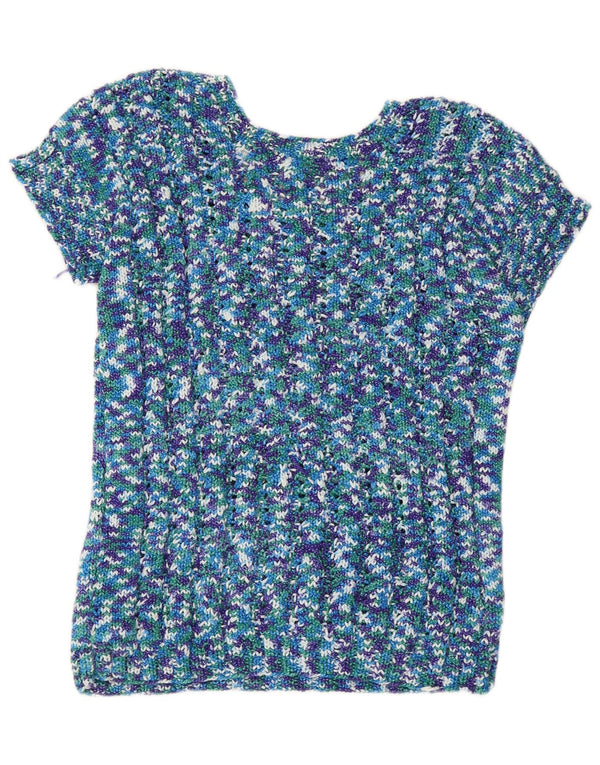 Vintage Womens Boat Neck Jumper Sweater UK 10 Small Multicoloured Flecked