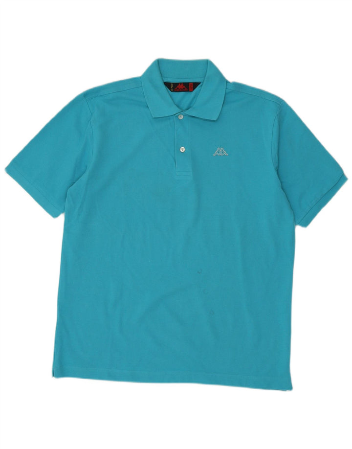KAPPA Mens Polo Shirt Large Blue Cotton