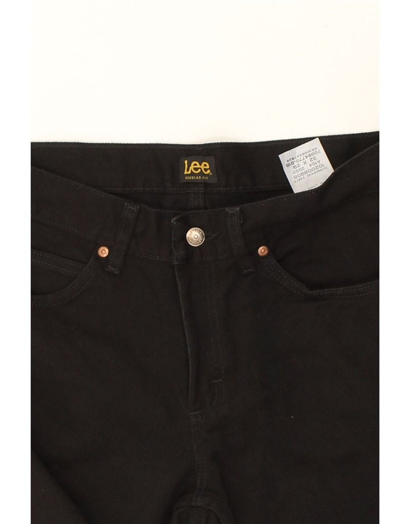 LEE Mens Regular Fit Straight Jeans W32 L29  Black Cotton | Vintage Lee | Thrift | Second-Hand Lee | Used Clothing | Messina Hembry 