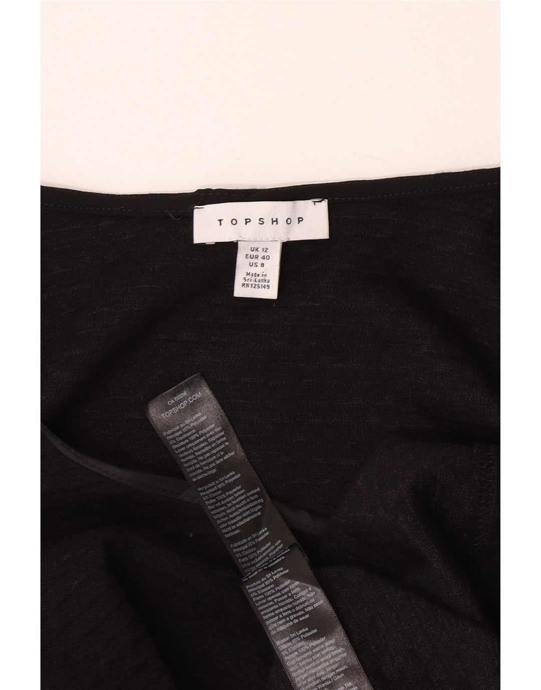 Topshop Womens Mini Basic Dress UK 12 Medium Black Polyester
