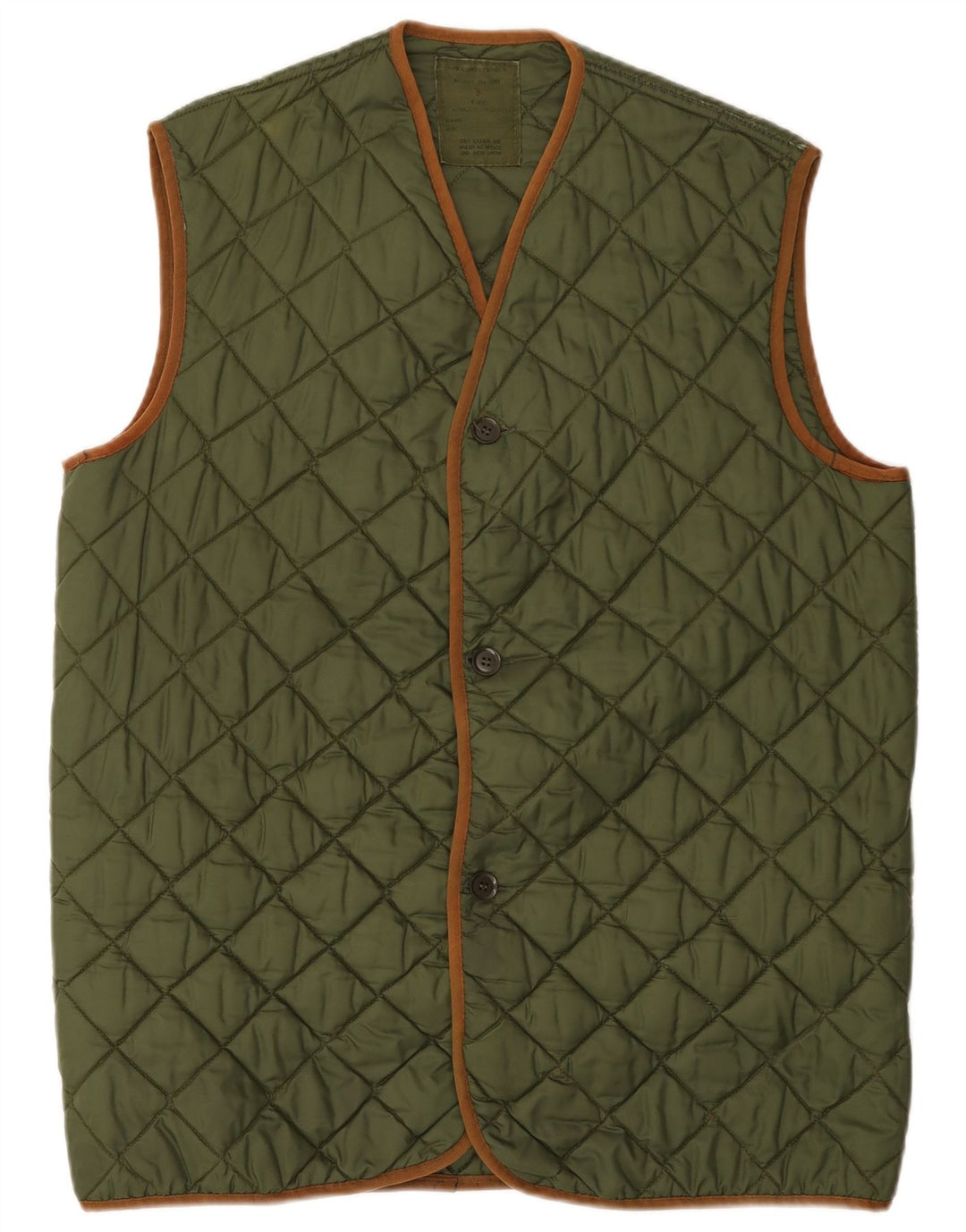 Vintage Mens Quilted Gilet UK 40 Large Green