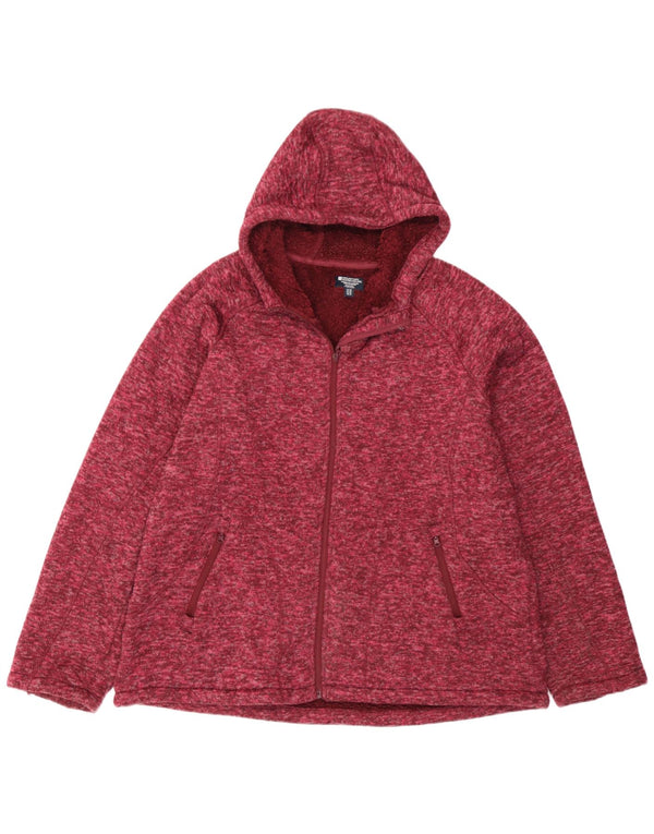 Mountain Warehouse Womens Hooded Tracksuit Top Jacket UK 20 2XL Burgundy Sp