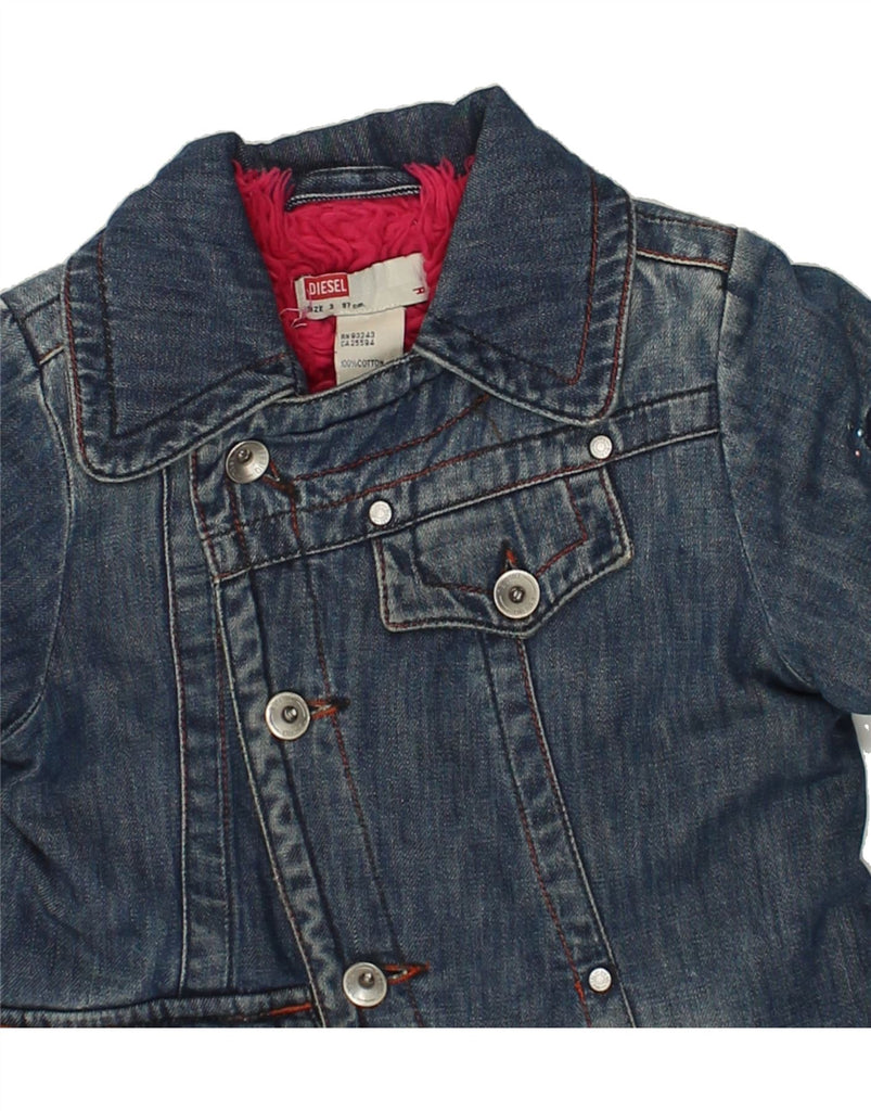 DIESEL Girls Denim Jacket 2-3 Years Navy Blue Cotton | Vintage Diesel | Thrift | Second-Hand Diesel | Used Clothing | Messina Hembry 