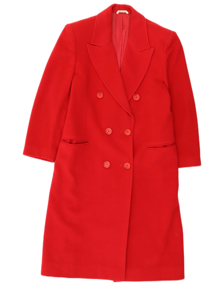 Marzotto Womens Double Breasted Coat UK 12 Medium Red Wool