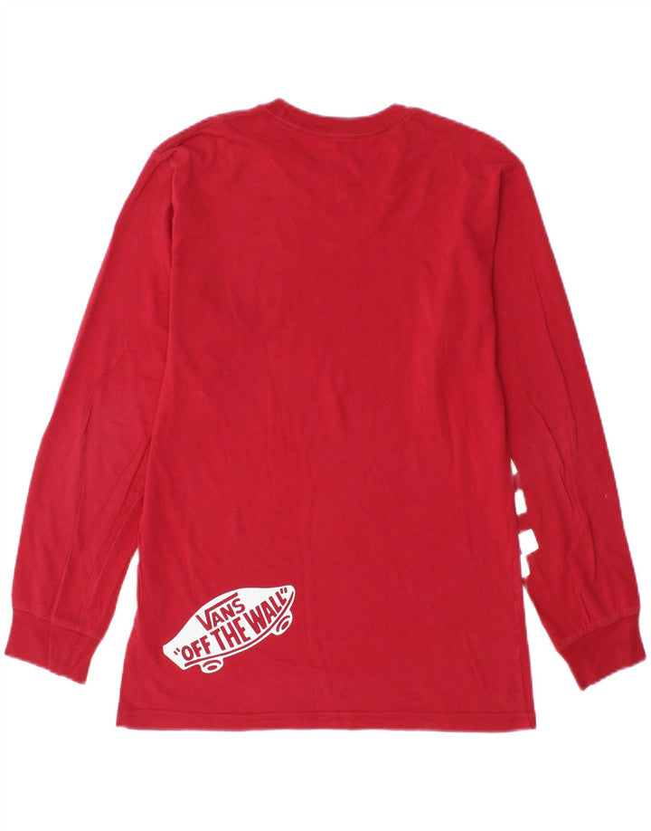 VANS Mens Classic Fit Graphic Top Long Sleeve Small Red Cotton