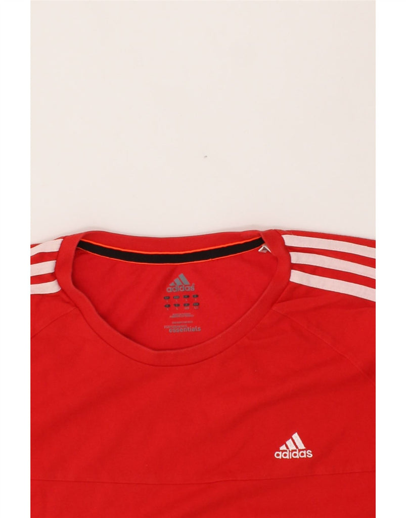 ADIDAS Mens Climalite T-Shirt Top Large Red Cotton Vintage Adidas and Second-Hand Adidas from Messina Hembry 