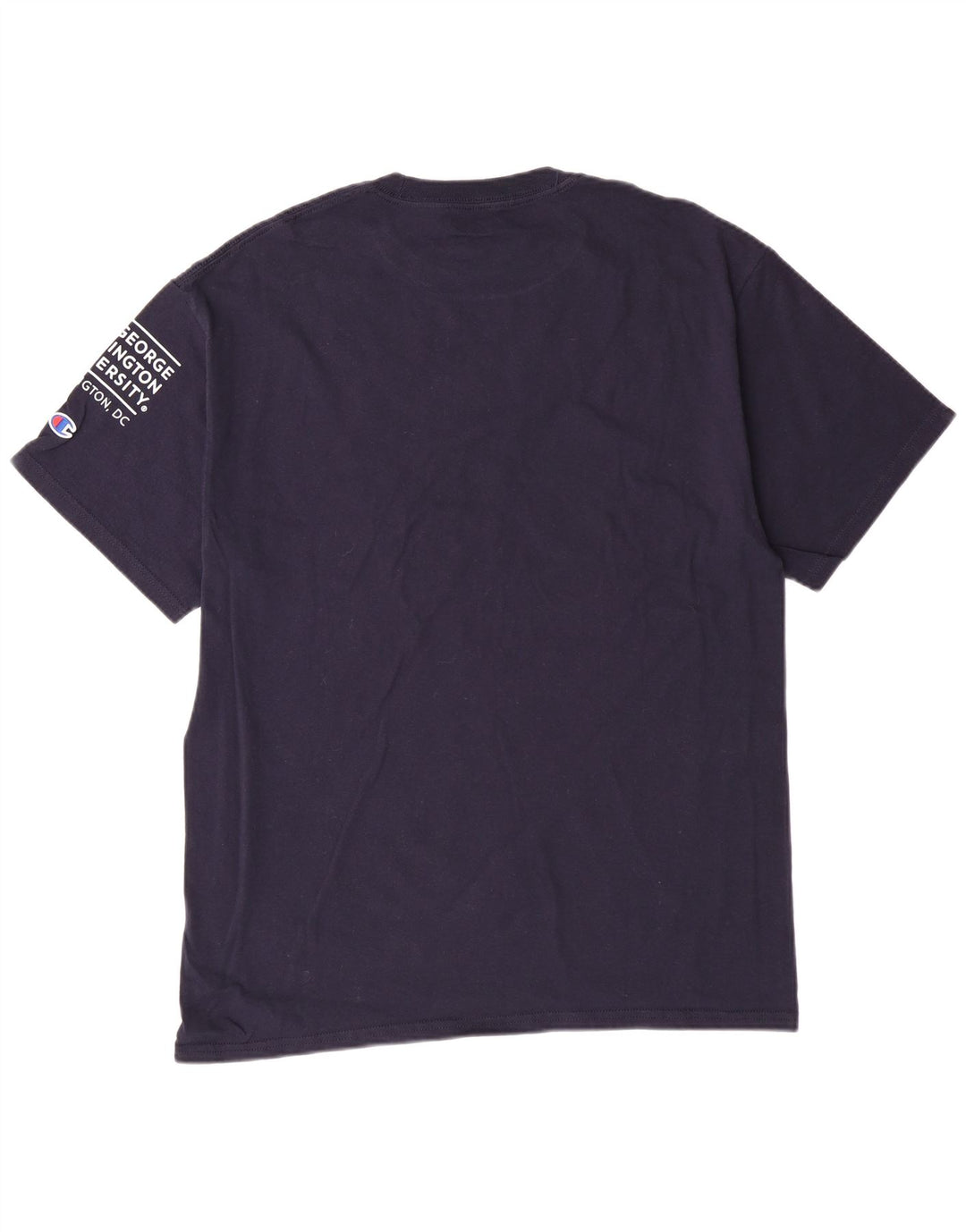 CHAMPION Mens Graphic T-Shirt Top Large Navy Blue Cotton
