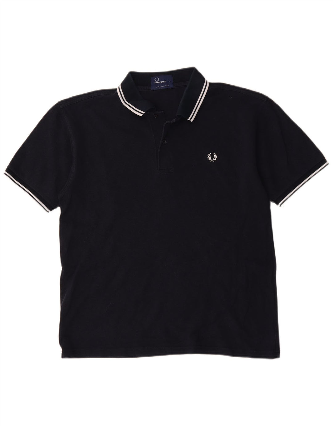 Fred Perry Mens Polo Shirt Large Navy Blue Cotton