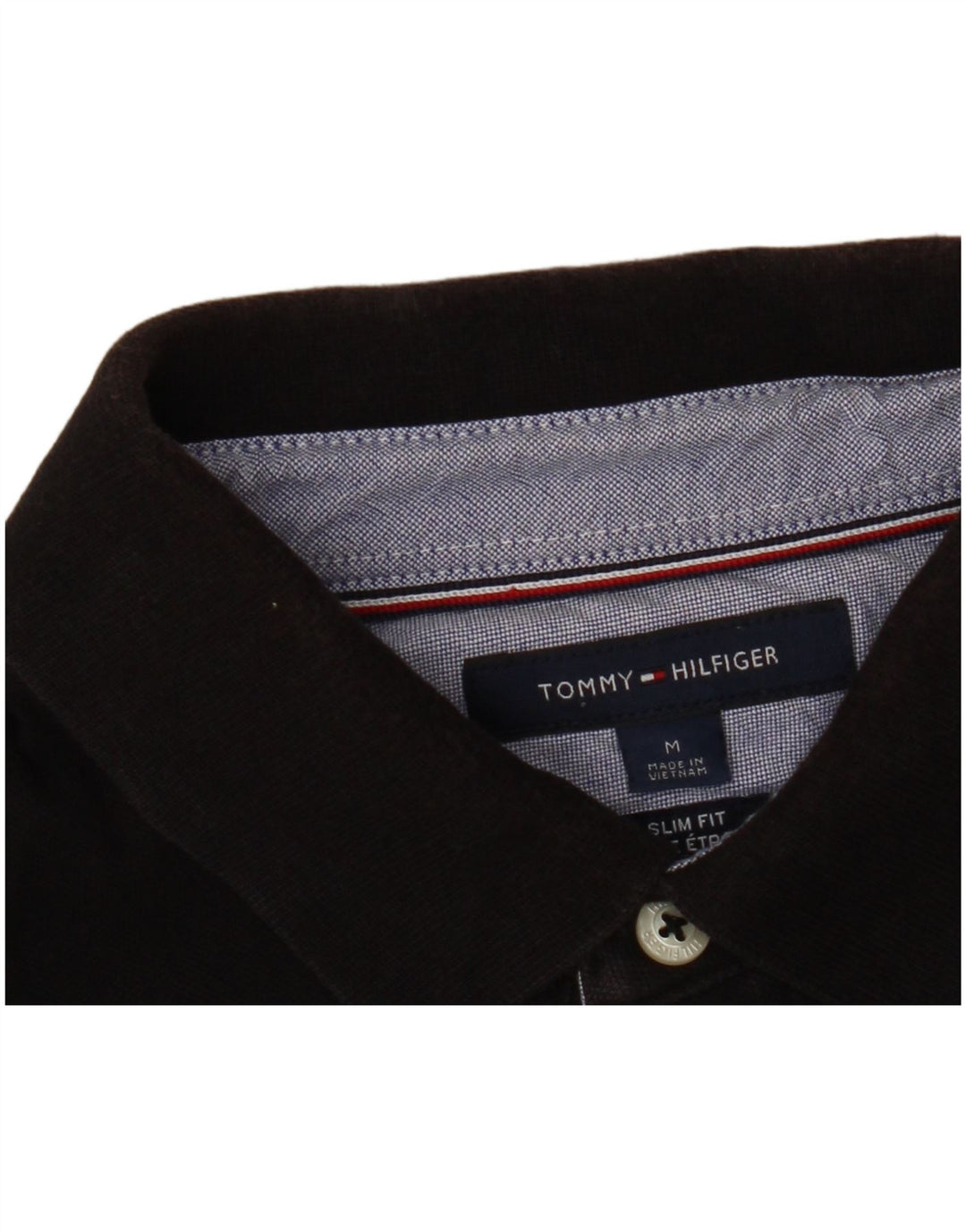 TOMMY HILFIGER Mens Slim Fit Polo Shirt Medium Black